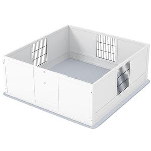 English Elm Pawhut Whelping Box For Large Dogs With Waterproof Pad, Adjustable Access, Safe & Comfortable Space W2225P249983-GIGA