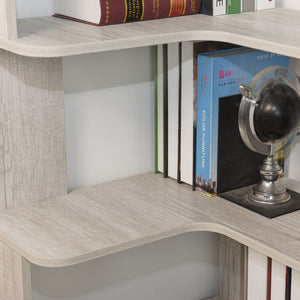 English Elm 90cm L-shaped Corner Bookcase Five Tier Open Shelving Unit for Home Office W2899P444149
