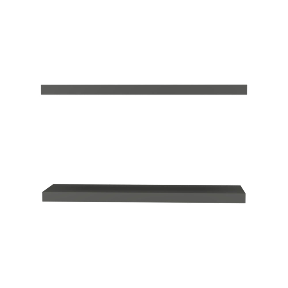 English Elm Floating Shelves - Modern Matt Gray Wall-Mounted Storage For Home Décor & Organization, 2 Shelves B097P250918