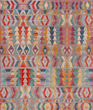 Unique Loom Outdoor Modern Tamarindo Machine Made Geometric Rug Multi, Burgundy/Gold/Gray/Green/Ivory/Red/Violet/Navy Blue/Light Blue 10' 0" x 12' 2"