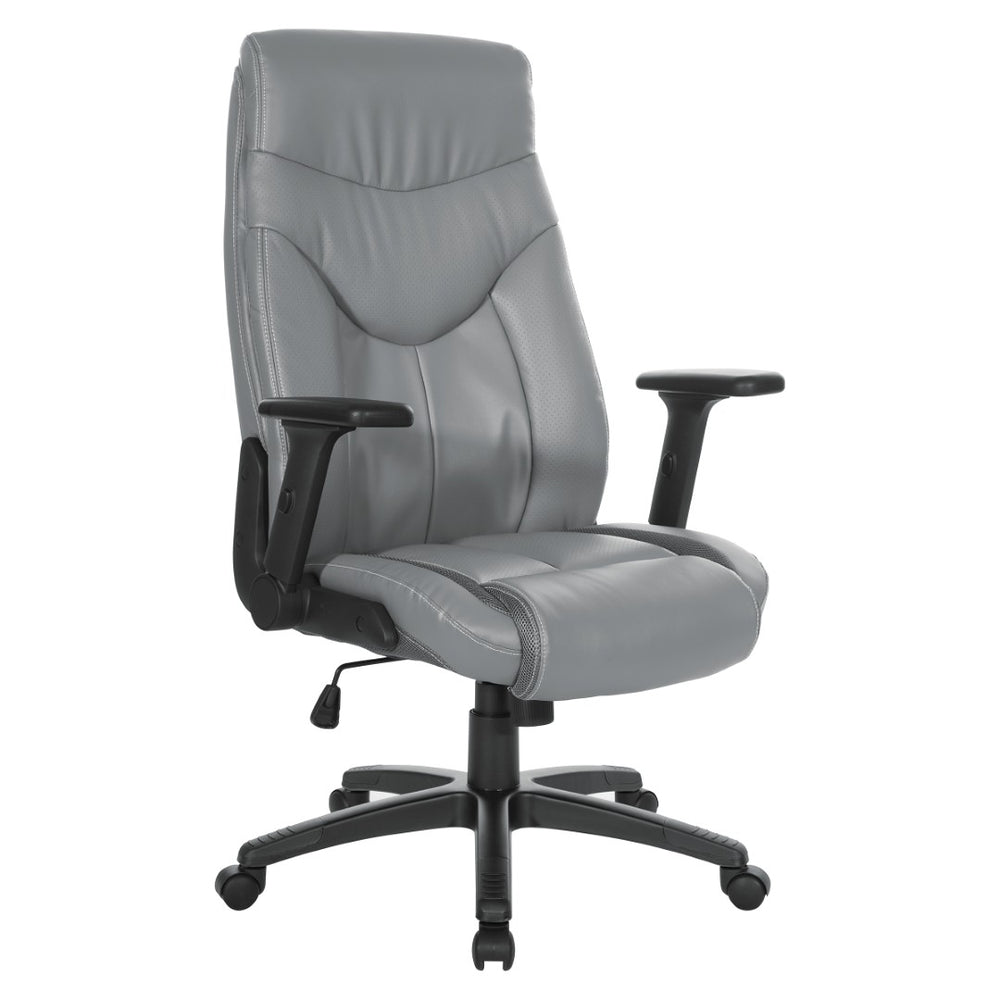 OSP Home Furnishings Exec Bonded Leather High Back Office Chair with Lumbar Support and Ergonomic Adjustability EC90200-EC42