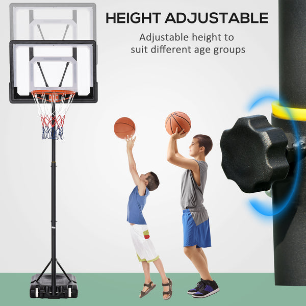 English Elm Soozier Portable Basketball Goal Steel Frame Adjustable Height Backboard with Wheels W2225P217772