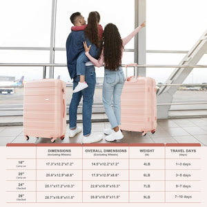 English Elm 5-piece Hard Shell Luggage Set Spinner Wheels Telescopic Handle Expandable Travel Bag N726P191972S