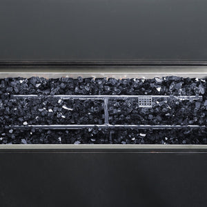 English Elm Aluminum Antique Bronze 50x32" Rectangle Fire Table with Fire Glass, Cover & Rust-Free Cast Finish B010S00468