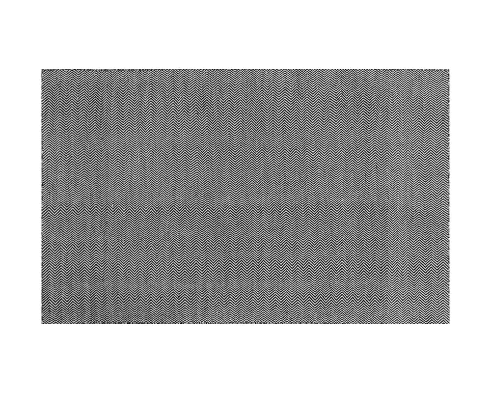 Sunpan Cusco Hand-Woven Rug - Stylish Zigzag Design, Sustainable PET Yarn, Perfect for Indoor & Outdoor Spaces Black / White