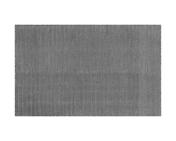 Sunpan Cusco Hand-Woven Rug - Stylish Zigzag Design, Sustainable PET Yarn, Perfect for Indoor & Outdoor Spaces Black / White