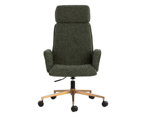 Sunpan KALEV Office Chair - Elegant Noah Meadow Fabric, Plush Comfort & Stylish Metallic Accents for Work 112383