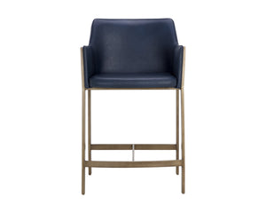 Sunpan Bernadette Stylish Barstool with Antique Brass Frame and Durable Faux Leather for Chic Interiors Bravo Admiral