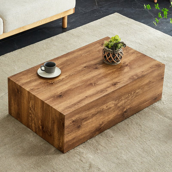 English Elm 39.3*23.6*12 Walnut Grain Mdf Low Profile Coffee Table for Modern Living Rooms Wood W1151P433605