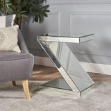 Christopher Knight Home® - Noble House - Auda Mirrored Z Shaped Side Table