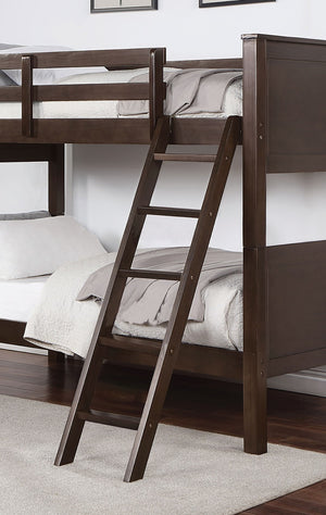 English Elm Transitional Twin Over Twin Bunk Bed In Walnut Finish With Safety Rails And Versatile Design Options B2741S00323-GIGA