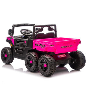 English Elm 24v 400w Six Wheel Kids Electric Dump Truck 4wd Remote Control Ride on Toy Pink W1578P353181