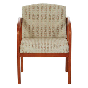 OSP Home Furnishings Medium Oak Visitor Chair with Lumbar Support Padded Seat for Office or Reception Luna WD380-K100