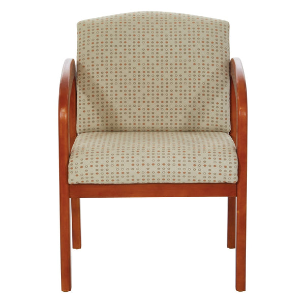 OSP Home Furnishings Medium Oak Visitor Chair with Lumbar Support Padded Seat for Office or Reception Luna WD380-K100