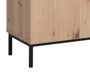 Sunpan Ambrose Modular Media Console & Cabinet - Elegant Oak Design with Stylish Soft Close Doors Rustic Oak / Black