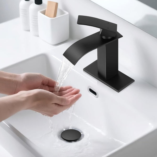 English Elm Single Handle Bathroom Faucet - Matte Black Stainless Steel Lavatory Faucet For Modern Spaces P1 T3177P388146-GIGA