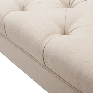 English Elm Alma Velvet Tufted Entryway Bench with Flared Arms and Bolster Pillows Included B2719P238454