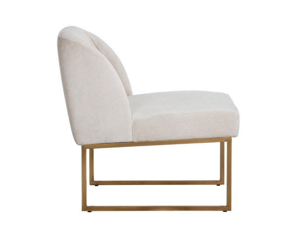 Sunpan NEVIN Lounge Chair - Modern Design in Polo Club Muslin with Antique Brass Legs for Stylish Comfort 105093