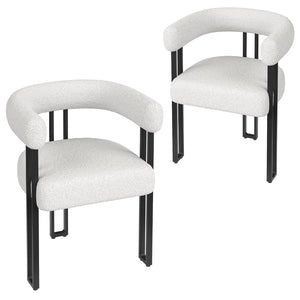 English Elm Counter Height Stools Set of 2 Mid-century Metal Legs Ergonomic Kitchen Island Seating Beige T3623P432004