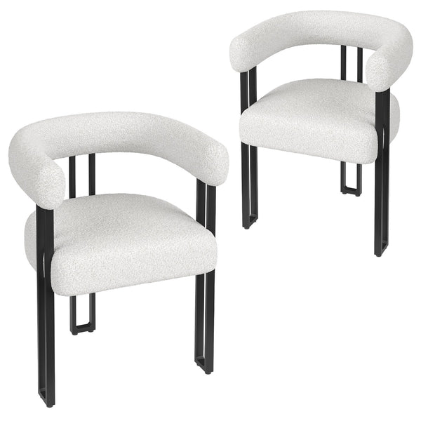 English Elm Counter Height Stools Set of 2 Mid-century Metal Legs Ergonomic Kitchen Island Seating Beige T3623P432004