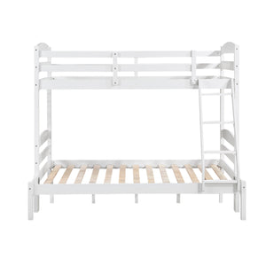 English Elm Twin Twin-over-Twin Bunk Bed with Guard Rails and Ladder, Wood-Engineered Frame, Space-Saving Dorm Style White 81.5 L x 20.5 W x 10 H B011P362600