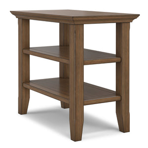 English Elm Acadian Pine Open Shelf Side Table Rustic Aged Finish for Bedroom or Living Room B136P420285