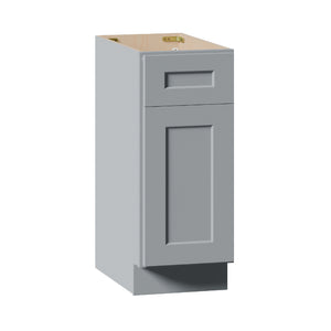 English Elm 15" Gray Shaker Base Cabinet Solid Wood Dovetail Drawer Soft Close Kitchen Bath W5662P465942