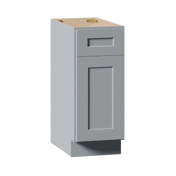 English Elm 15" Gray Shaker Base Cabinet Solid Wood Dovetail Drawer Soft Close Kitchen Bath W5662P465942
