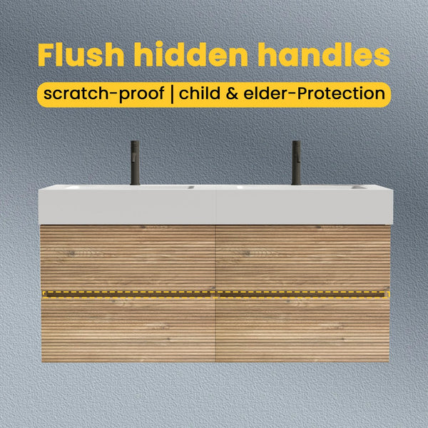 English Elm Grace 48'' Modern Bathroom Vanity With Oak Quartz Sink, Soft-Black Drawers, And Eco-Friendly Design W1865S00159