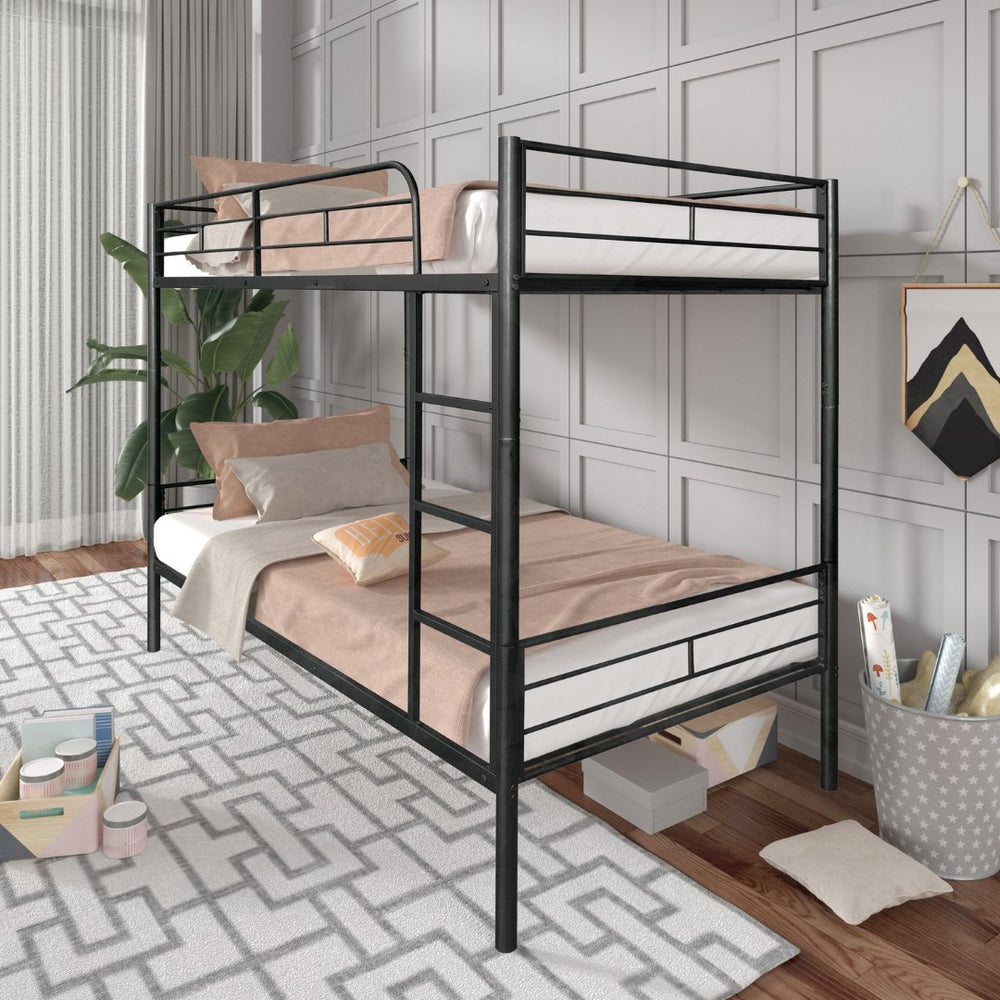English Elm Separatable Twin-Over-Twin Bunk Bed – Versatile, Space-Saving Design With Detachable Features & Storage W427P292988-GIGA