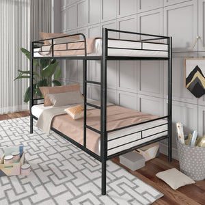 English Elm Separatable Twin-Over-Twin Bunk Bed – Versatile, Space-Saving Design With Detachable Features & Storage W427P292988-GIGA