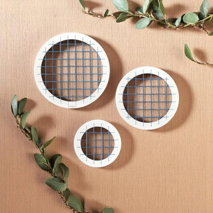 English Elm Talok Memory Board Wall Decor Set of 3 Round Grid Frames — Modern Wooden Photo Display for Home Gifts Blue B029P331448