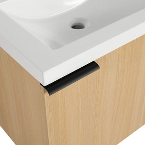 English Elm 24" Bathroom Vanity Sink Combo - Modern Oak Cabinet Set With Ample Storage & Soft-Close Doors W1972P204941