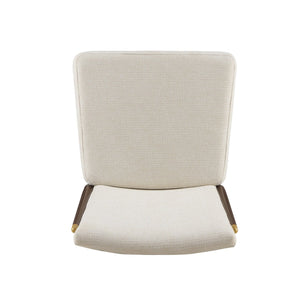 English Elm Modern Armless Counter Stools Set of 2 Upholstered Iron Frame with Gold Accents Brown+Beige N771P345828W