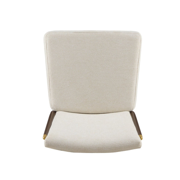 English Elm Modern Armless Counter Stools Set of 2 Upholstered Iron Frame with Gold Accents Brown+Beige N771P345828W