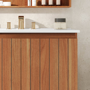 English Elm Christopher Knight Home® - 30" Modern Bathroom Vanity with Ceramic Sink, Natural Wood Grain, 45° Handle, Soft-Close, Ample Storage N817P245325N