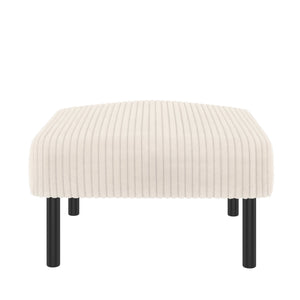 English Elm UNITED Corduroy Ottoman Footstool with Sturdy Frame, Soft Padded Seat, Versatile Living Room Stool Beige W1568P307252