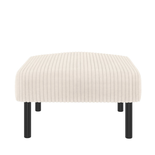 English Elm UNITED Corduroy Ottoman Footstool with Sturdy Frame, Soft Padded Seat, Versatile Living Room Stool Beige W1568P307252