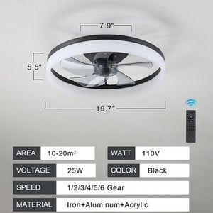 English Elm Ceiling Fan With Dimmable Led Light – Compact Smart Control For Low Ceilings & Modern Spaces W2312P374758