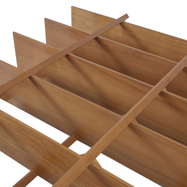 English Elm 6 Tier Acacia Veneer Bookshelf Open Storage Unit Heavy Duty Pine Wood Frame Display N758P412462N