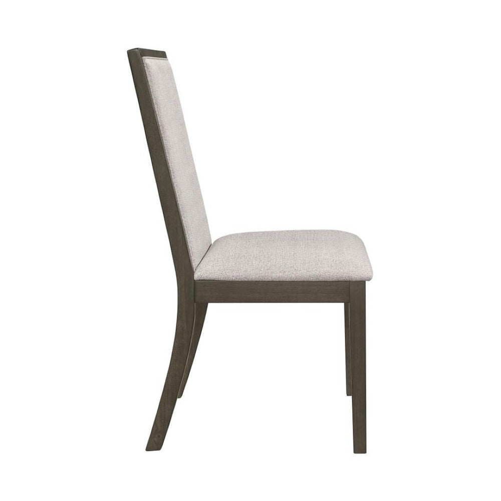 English Elm Set Of 2 Beige Upholstered Dining Chairs With Dark Grey Frame - Stylish Comfort For Any Space B016P227297-GIGA