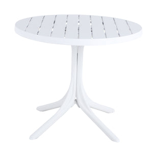 English Elm Summer Round Polypropylene Outdoor Dining Table Lightweight All-weather Patio Garden W3450P447371