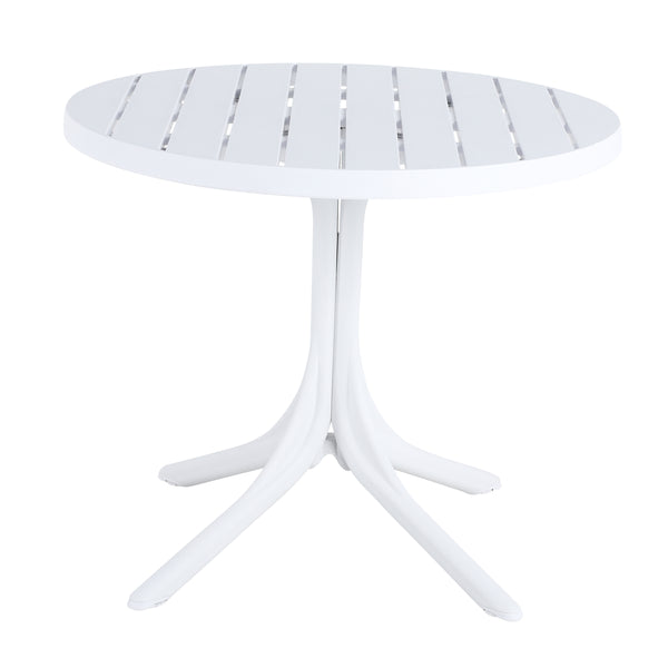 English Elm Summer Round Polypropylene Patio Dining Table Weatherproof Lightweight Indoor Outdoor Use W3450P323346