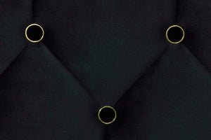 English Elm BLACK Velvet Upholstered Twin Daybed Corner with Removable Trundle, Studded Detail, Pockets & Wheels W1867S00006