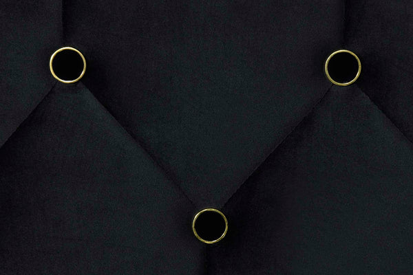 English Elm BLACK Velvet Upholstered Twin Daybed Corner with Removable Trundle, Studded Detail, Pockets & Wheels W1867S00006