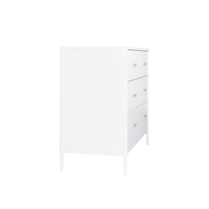 English Elm White Classic 4-Drawer Kids Dresser – Solid Poplar & Engineered Wood, Child-Safe, Anti-Tip, 35.4" Wide Storage Appeal W808P298011