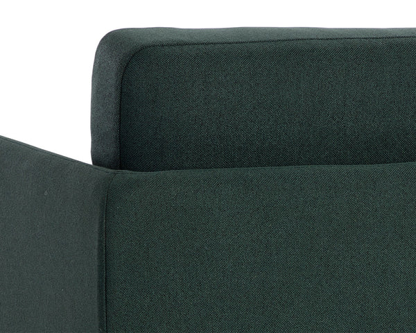 Sunpan Luella Armchair - Classic Mid-Century Design with Generously Cushioned Seating and Black Metal Legs Mina Pine