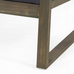 English Elm Christopher Knight Home® - SAMWELL Acacia Wood Outdoor Club Chair with Slatted Back, Sloped Arms & Water-Resistant Cushions DARK GREY 33.25 L x 30 W x 14.75 H 69678.00GDGRY