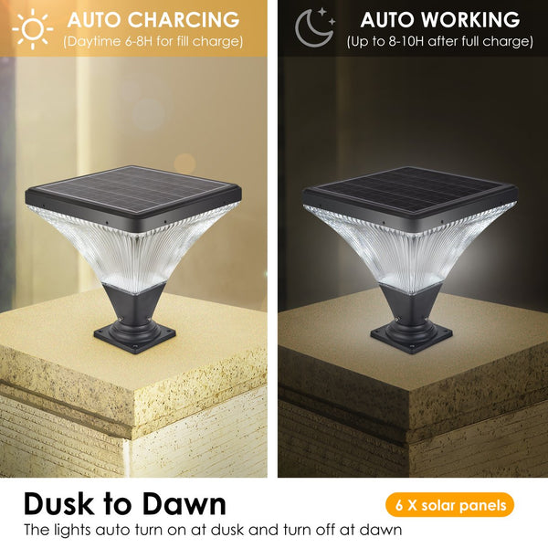 English Elm 15" Solar Outdoor Post Light LED with Remote, Dimmable Timer & Weatherproof Design for Garden Pathway W1340P181973