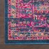 Nourison Passion PSN03 Machine Made Power-loomed Ornamental Border Indoor Only Bohemian Vintage Rug Blue, Blue 100% Polypropylene 99446397133